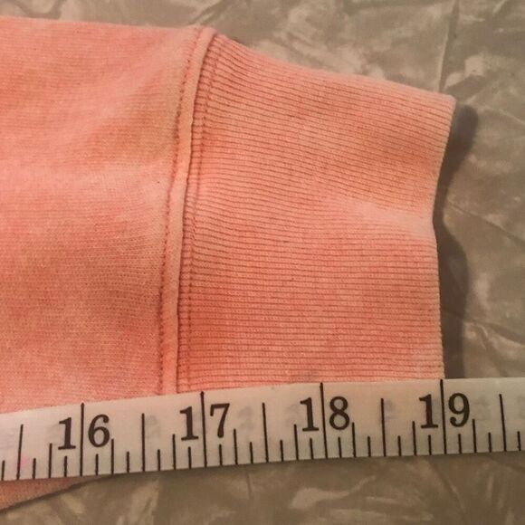 victoria’s secret pink peach/pink cropped hoodie size xs cotton/poly blend - Picture 8 of 8